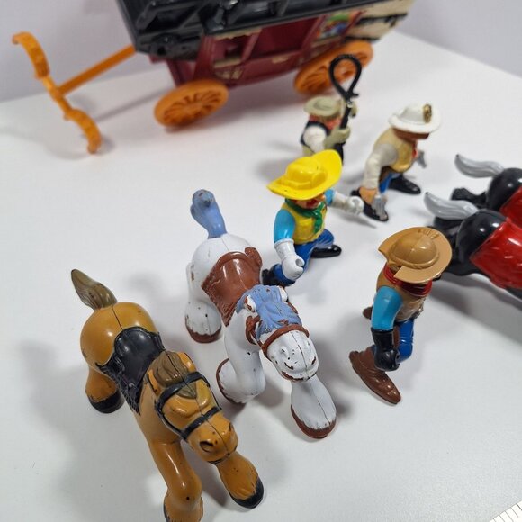 Great Adventures Wild West Western Stagecoach Cowboys Horses Fisher Price - Picture 16 of 16